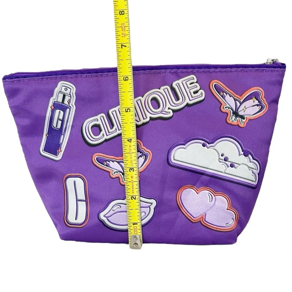 Clinique Purple & White Playful Graphic Cosmetics Bag